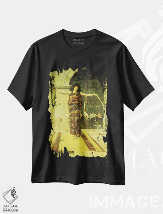 تیشرت طرح دار 1885,رقص فلامینگوها، ۱۸۸۵، هنر فاخر کلاسیک اثر جان راینهارد وگلون | فروشگاه ایماژ