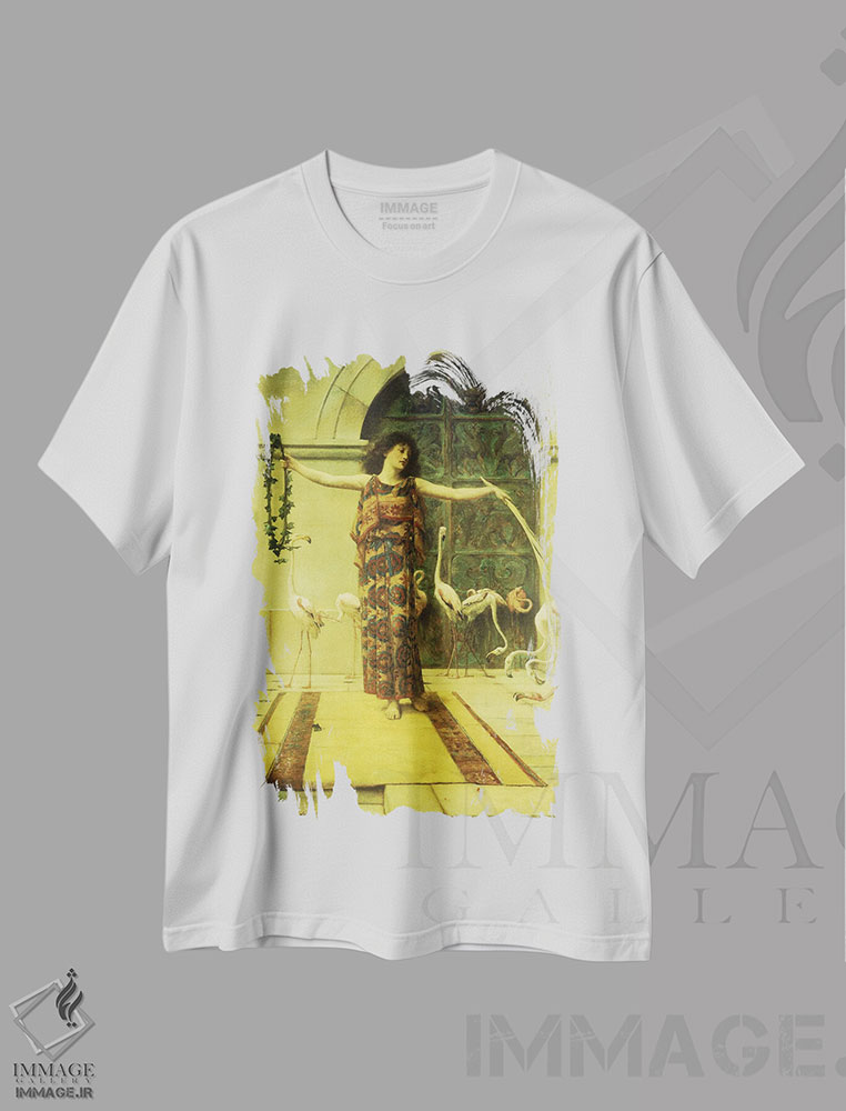 تیشرت طرح دار 1885,رقص فلامینگوها، ۱۸۸۵، هنر فاخر کلاسیک اثر جان راینهارد وگلون | immage.ir