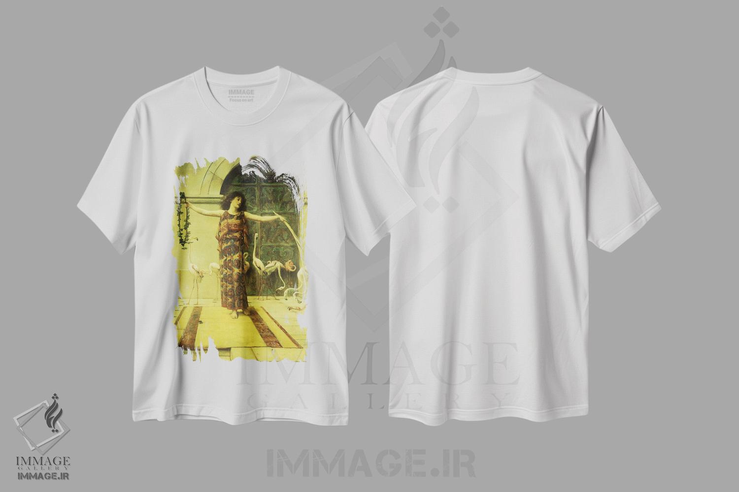 تیشرت طرح دار 1885,رقص فلامینگوها، ۱۸۸۵، هنر فاخر کلاسیک اثر جان راینهارد وگلون | immage.ir