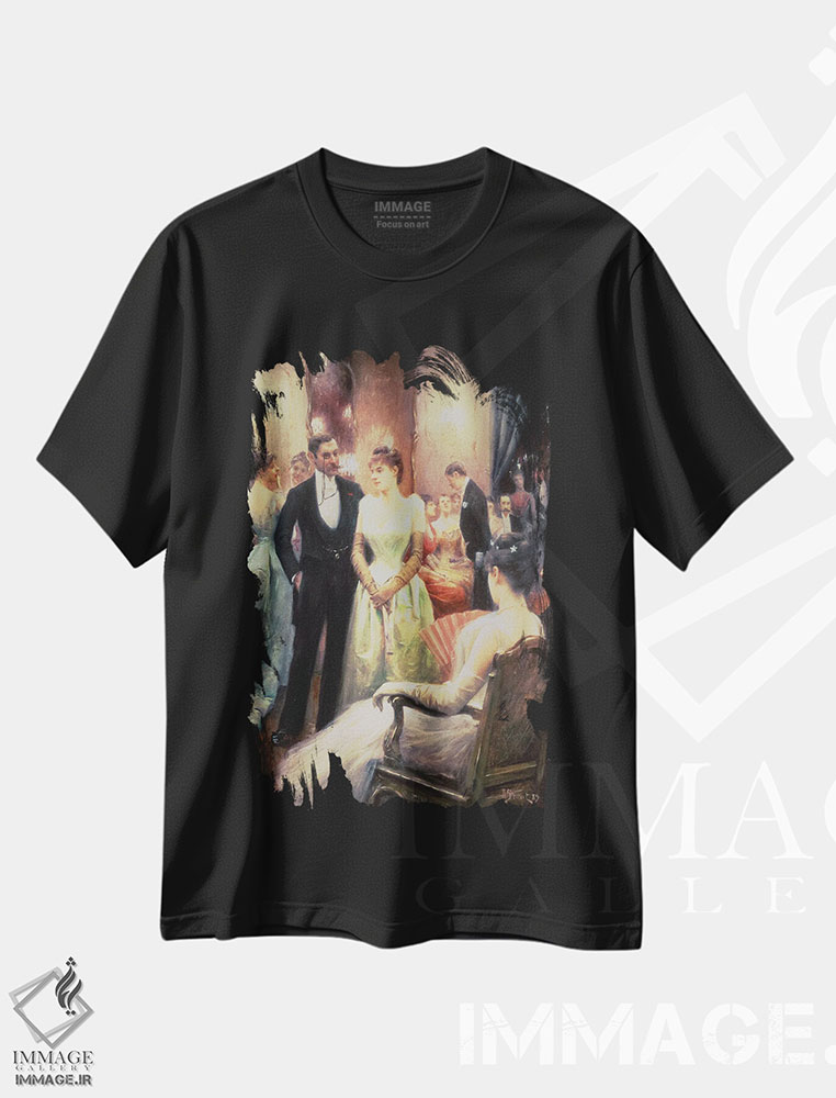 تیشرت طرح دار در مهمانی رقص، هنر فاخر کلاسیک اثر جولیوس لبلان استوارت | فروشگاه ایماژ