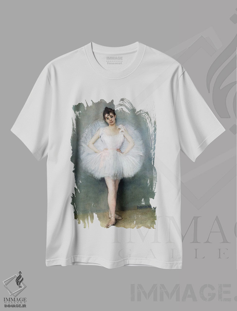 تیشرت طرح دار پرترهٔ بالرین جوان، هنر فاخر کلاسیک اثر پیر کاریه-بلوُز | فروشگاه ایماژ