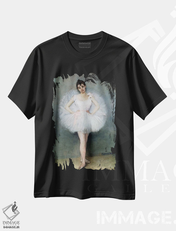 تیشرت طرح دار پرترهٔ بالرین جوان، هنر فاخر کلاسیک اثر پیر کاریه-بلوُز | immage.ir