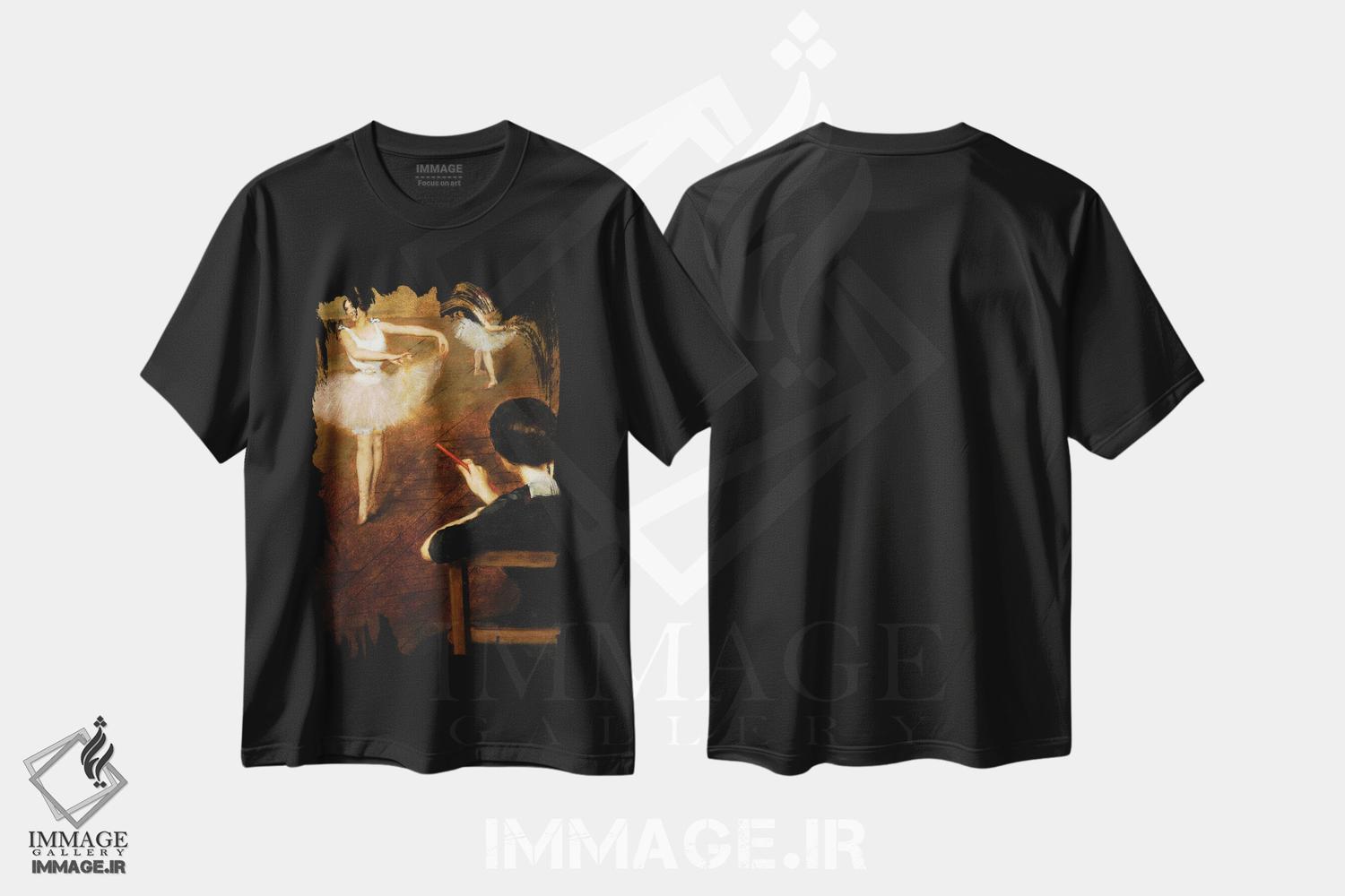 تیشرت طرح دار کلاس باله، هنر فاخر کلاسیک اثر پیر کاریه-بلوُز | فروشگاه ایماژ