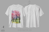تیشرت طرح دار 2022,شکوفهٔ گیلاس در چمنزار، ۲۰۲۲، آبستره اثر آن اورام | فروشگاه ایماژ