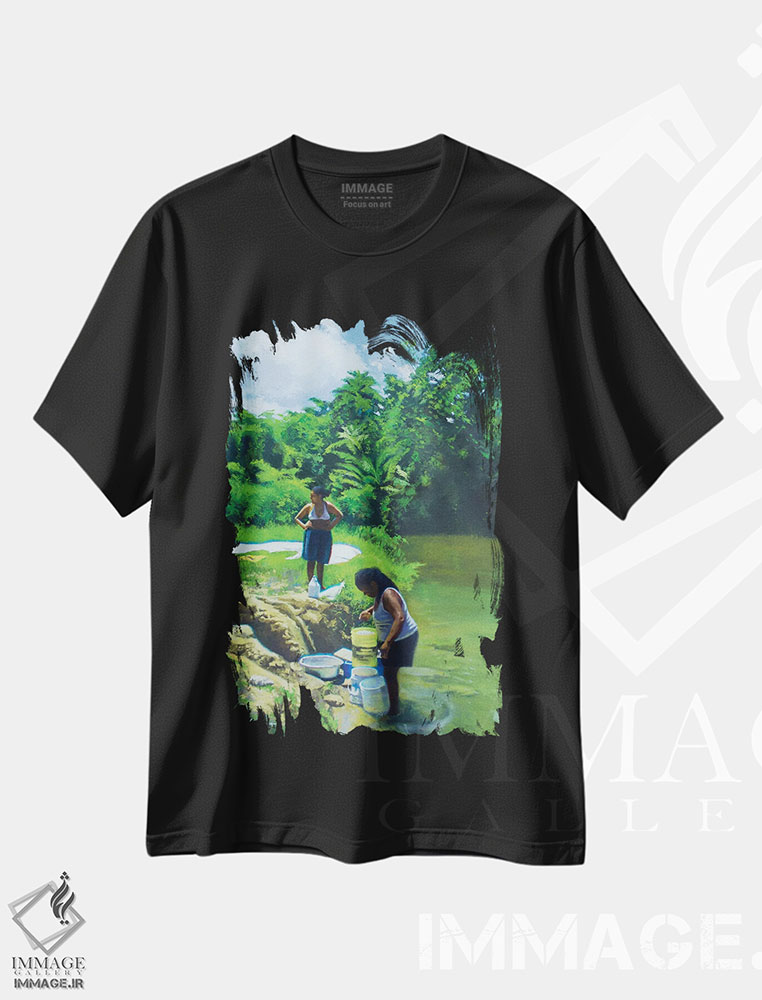 تیشرت طرح دار روز آبی، ۲۰۱۶، هنر آمریکایی آفریقایی تبار اثر کالین بوتمن | فروشگاه ایماژ