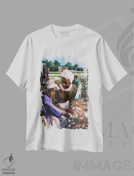 تیشرت طرح دار چینندگان پنبه، ۲۰۰۳، هنر آمریکایی آفریقایی تبار اثر کالین بوتمن | فروشگاه ایماژ