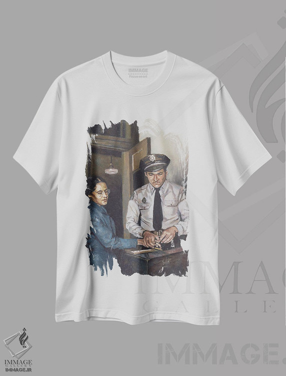 تیشرت طرح دار شناسایی، رزا، ۲۰۰۱، هنر آمریکایی آفریقایی تبار اثر کالین بوتمن | فروشگاه ایماژ