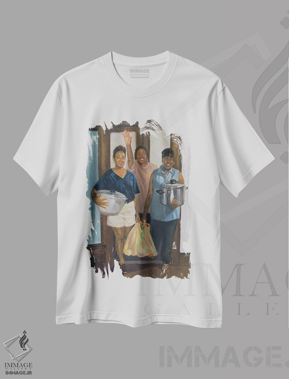 تیشرت طرح دار مهمانی غذای مشترک، ۱۹۹۸، هنر آمریکایی آفریقایی تبار اثر کالین بوتمن | immage.ir