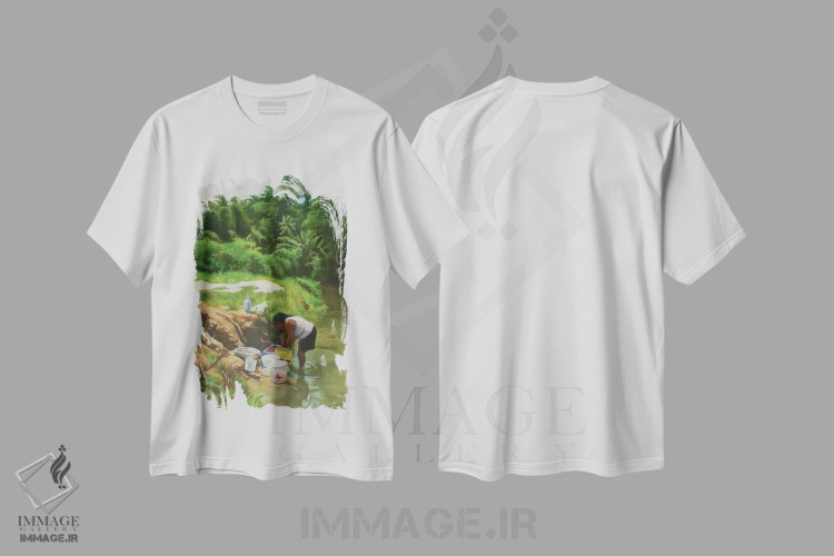 تیشرت طرح دار عطر آبی، ۲۰۱۶، هنر آمریکایی آفریقایی تبار اثر کالین بوتمن | فروشگاه ایماژ