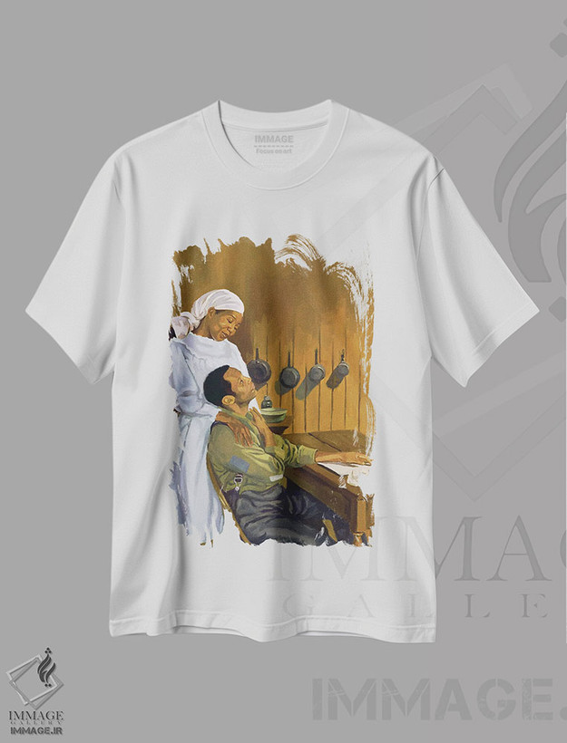 تیشرت طرح دار شانه به شانه، ۲۰۰۳، هنر آمریکایی آفریقایی تبار اثر کالین بوتمن | فروشگاه ایماژ