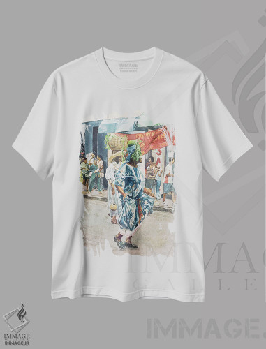 تیشرت طرح دار رقص خیابانی، ۲۰۰۲، هنر آمریکایی آفریقایی تبار اثر کالین بوتمن | فروشگاه ایماژ