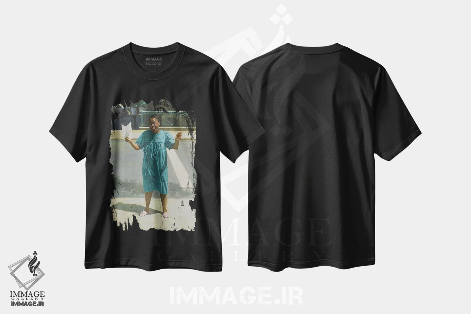 تیشرت طرح دار نامهٔ پذیرش، ۲۰۰۱، هنر آمریکایی آفریقایی تبار اثر کالین بوتمن | فروشگاه ایماژ