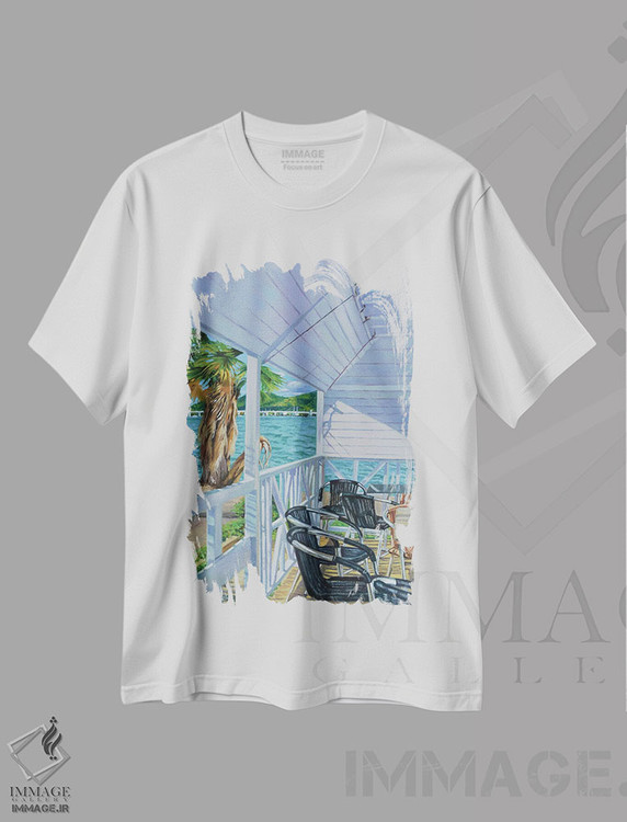 تیشرت طرح دار سالن صبحانه، ۲۰۱۹، هنر آمریکایی آفریقایی تبار اثر کالین بوتمن | فروشگاه ایماژ