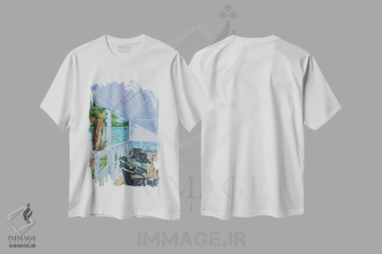 تیشرت طرح دار سالن صبحانه، ۲۰۱۹، هنر آمریکایی آفریقایی تبار اثر کالین بوتمن | فروشگاه ایماژ