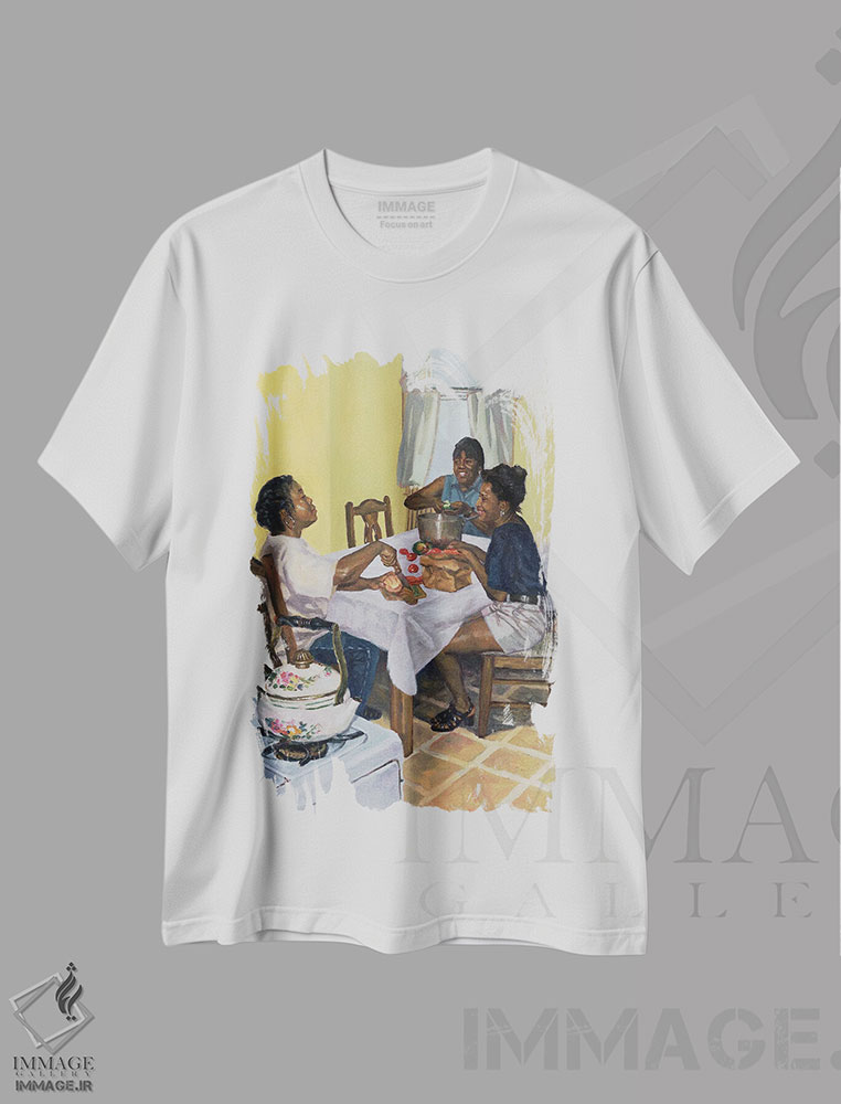 تیشرت طرح دار گفت وگوی پخته و چاشنی دار، ۱۹۹۸، هنر آمریکایی آفریقایی تبار اثر کالین بوتمن | immage.ir