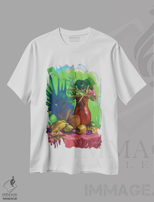 تیشرت طرح دار دسته گل حیاط، ۲۰۱۷، هنر آمریکایی آفریقایی تبار اثر کالین بوتمن | فروشگاه ایماژ