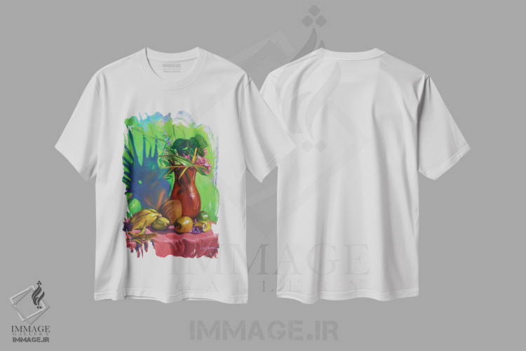 تیشرت طرح دار دسته گل حیاط، ۲۰۱۷، هنر آمریکایی آفریقایی تبار اثر کالین بوتمن | فروشگاه ایماژ