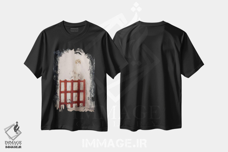 تیشرت طرح دار دروازه قرمز، آرت دکو اثر لوئیس ایکارت | فروشگاه ایماژ