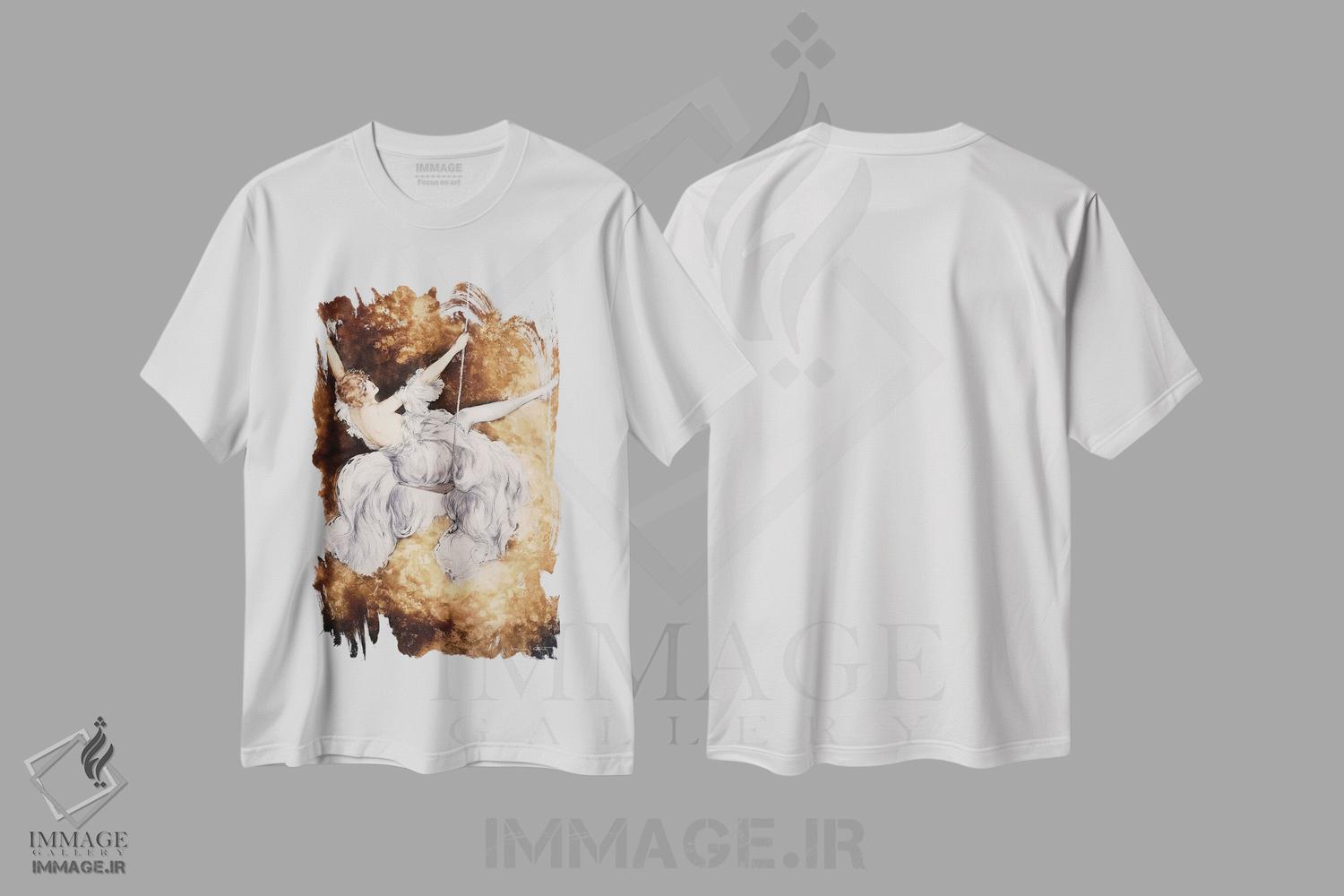 تیشرت طرح دار تاب، آرت دکو اثر لوئیس ایکارت | فروشگاه ایماژ