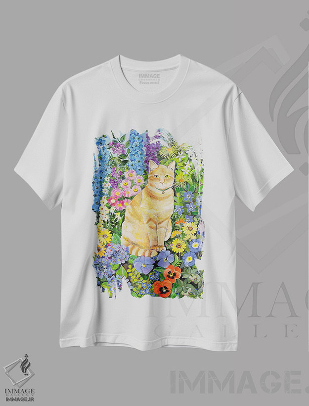 تیشرت طرح دار گربهٔ گوردون، ۱۹۹۶، هنر فاخر کلاسیک اثر هیلاری جونز | فروشگاه ایماژ