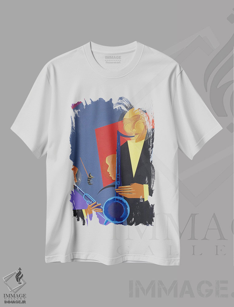 تیشرت طرح دار جاز تند، ۲۰۰۷، هنر فاخر کلاسیک اثر کاریا موچره را | فروشگاه ایماژ