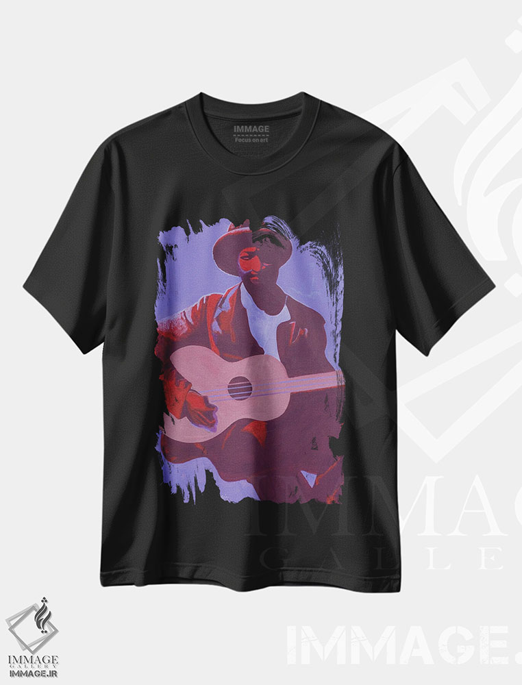 تیشرت طرح دار آبی بنفش، ۲۰۰۶، هنر فاخر کلاسیک اثر کاریا موچره را | فروشگاه ایماژ