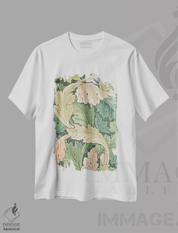 تیشرت طرح دار کاغذدیواری آکانتوس، ۱۸۷۵، تزئینی اثر ویلیام موریس | فروشگاه ایماژ