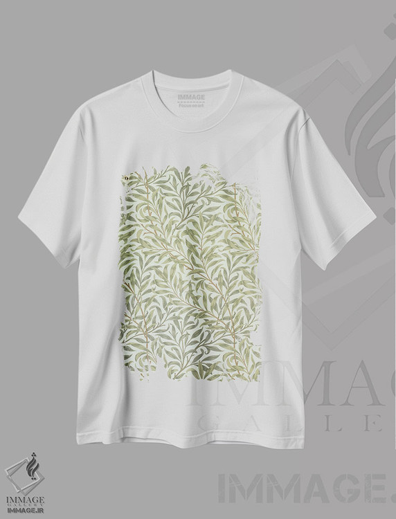 تیشرت طرح دار کاغذدیواری شاخه بید، ۱۸۸۷، تزئینی اثر ویلیام موریس | فروشگاه ایماژ