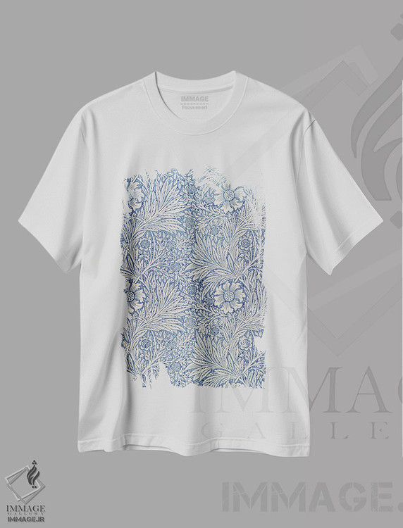 تیشرت طرح دار کاغذدیواری گل همیشه بهار، ۱۸۷۵، تزئینی اثر ویلیام موریس | immage.ir