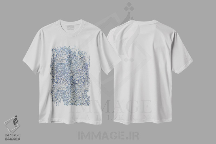 تیشرت طرح دار کاغذدیواری گل همیشه بهار، ۱۸۷۵، تزئینی اثر ویلیام موریس | immage.ir