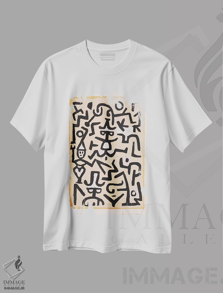 تیشرت طرح دار برگهٔ تبلیغی کمدین ها، ۱۹۳۸، آبستره اثر پل کله | فروشگاه ایماژ