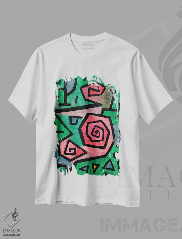 تیشرت طرح دار رزهای قهرمانانه، ۱۹۳۸، هنر فاخر کلاسیک اثر پل کله | فروشگاه ایماژ