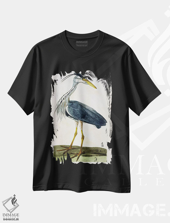 تیشرت طرح دار حواصیل، هنر فاخر کلاسیک اثر پیتر پایو | فروشگاه ایماژ