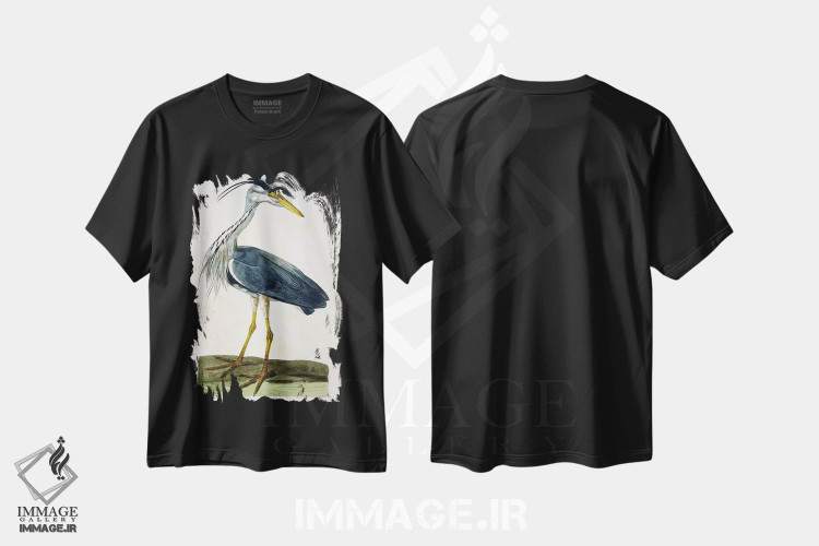 تیشرت طرح دار حواصیل، هنر فاخر کلاسیک اثر پیتر پایو | فروشگاه ایماژ