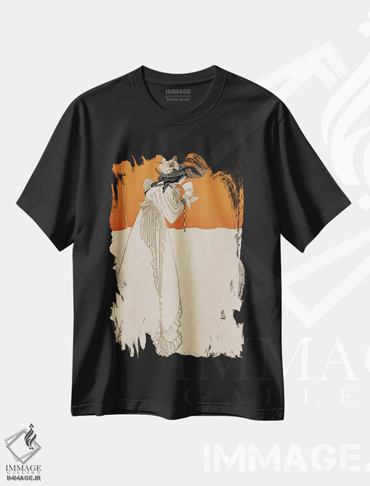 تیشرت طرح دار ایزولده، تصویرسازی از "استودیو"، ۱۸۹۵، هنر فاخر اثر آبری بردزلی | immage.ir