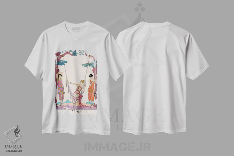 تیشرت طرح دار تابستان، از نشریه "گازت دو بون تون"، ۱۹۲۵، آرت دکو اثر جورج باربیه | فروشگاه ایماژ