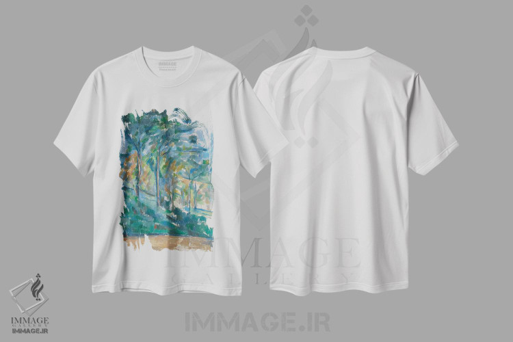 تیشرت طرح دار منظره، حدود ۱۹۰۰، هنر فاخر کلاسیک اثر پل سزان | immage.ir