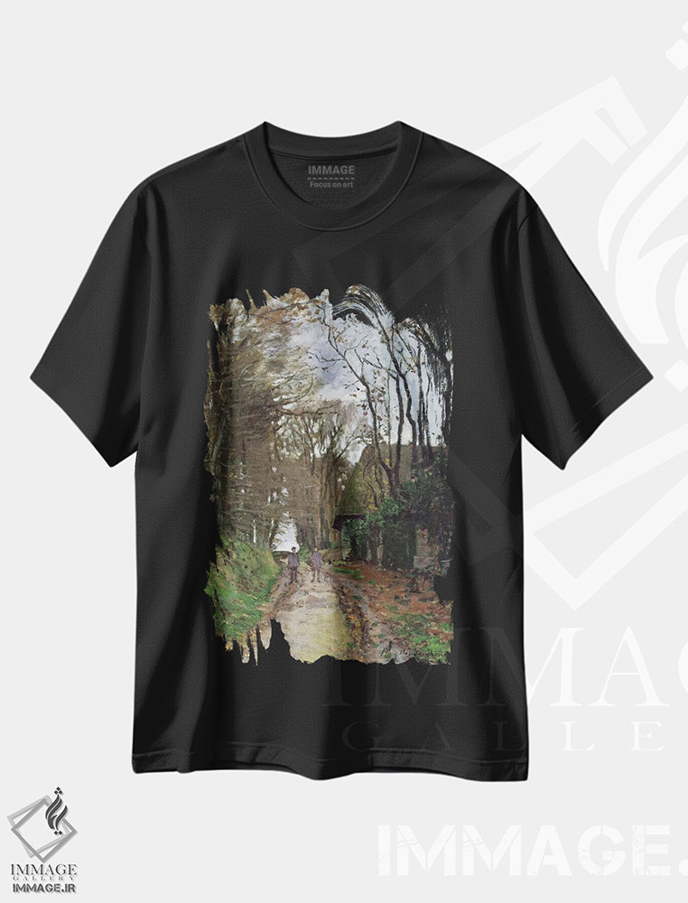 تیشرت طرح دار مسیر در نورماندی، هنر فاخر کلاسیک اثر کلود مونه | immage.ir