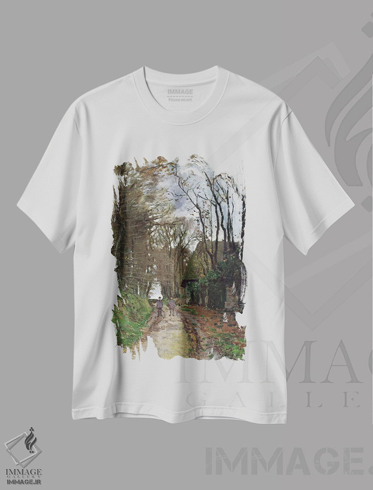 تیشرت طرح دار مسیر در نورماندی، هنر فاخر کلاسیک اثر کلود مونه | فروشگاه ایماژ