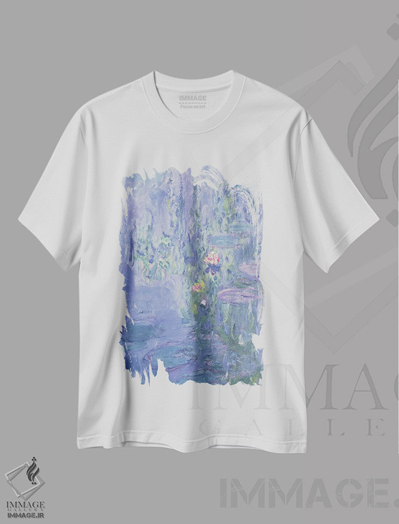 تیشرت طرح دار نیلوفرهای آبی، ۱۹۰۷، هنر فاخر کلاسیک اثر کلود مونه | immage.ir