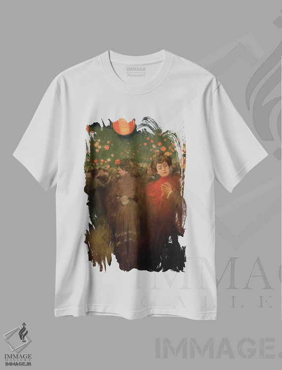 تیشرت طرح دار مهمانی در فضای باز، حدود ۱۹۰۱-۰۲، هنر فاخر کلاسیک اثر رامون کاساس ای کاربو | فروشگاه ایماژ