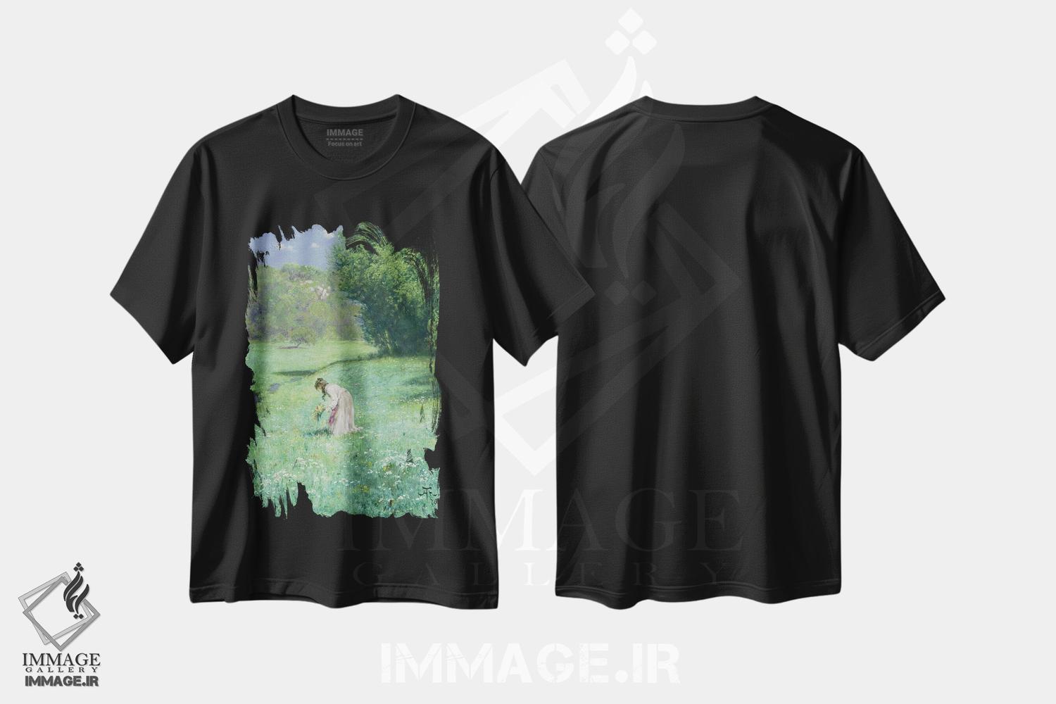 تیشرت طرح دار چمنزار جنگلی، ۱۸۷۶، هنر فاخر کلاسیک اثر هانس توما | immage.ir