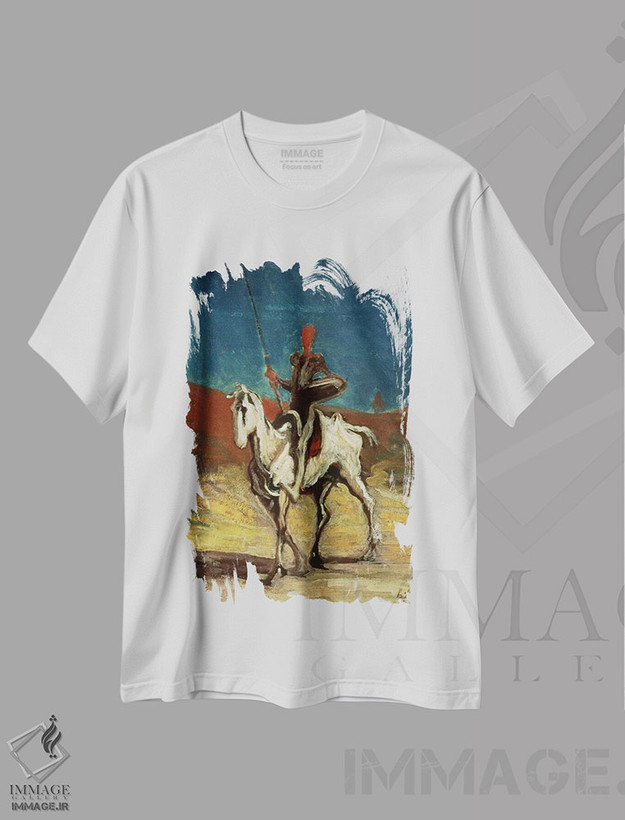 تیشرت طرح دار دن کیشوت، حدود ۱۸۶۵-۱۸۷۰، هنر فاخر کلاسیک اثر اُنوره دومیه | فروشگاه ایماژ