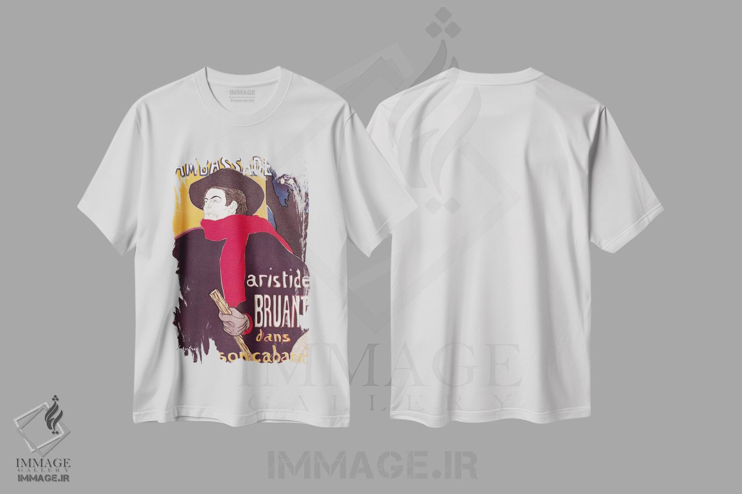 تیشرت طرح دار پوستر تبلیغاتی آریستید بروآن، آرت نوو اثر آنری دو تولوز-لوترک | immage.ir