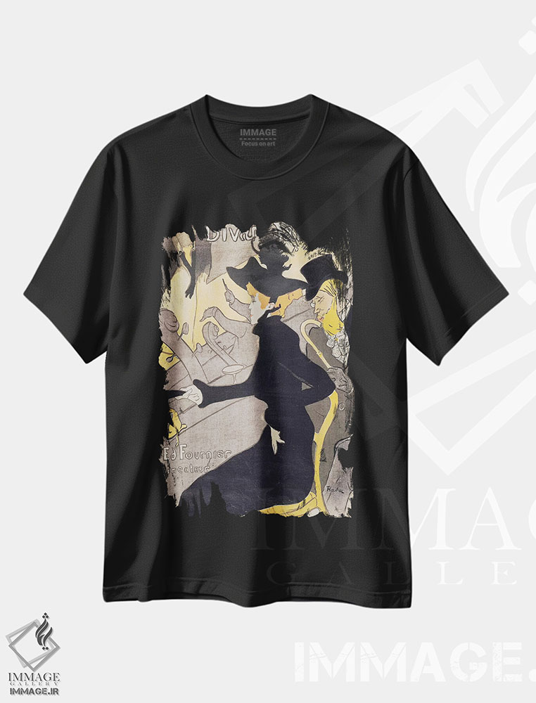 تیشرت طرح دار پوستر تبلیغاتی "لو دیوان جاپونِه"، ۱۸۹۲، آرت نوو اثر آنری دو تولوز-لوترک | immage.ir