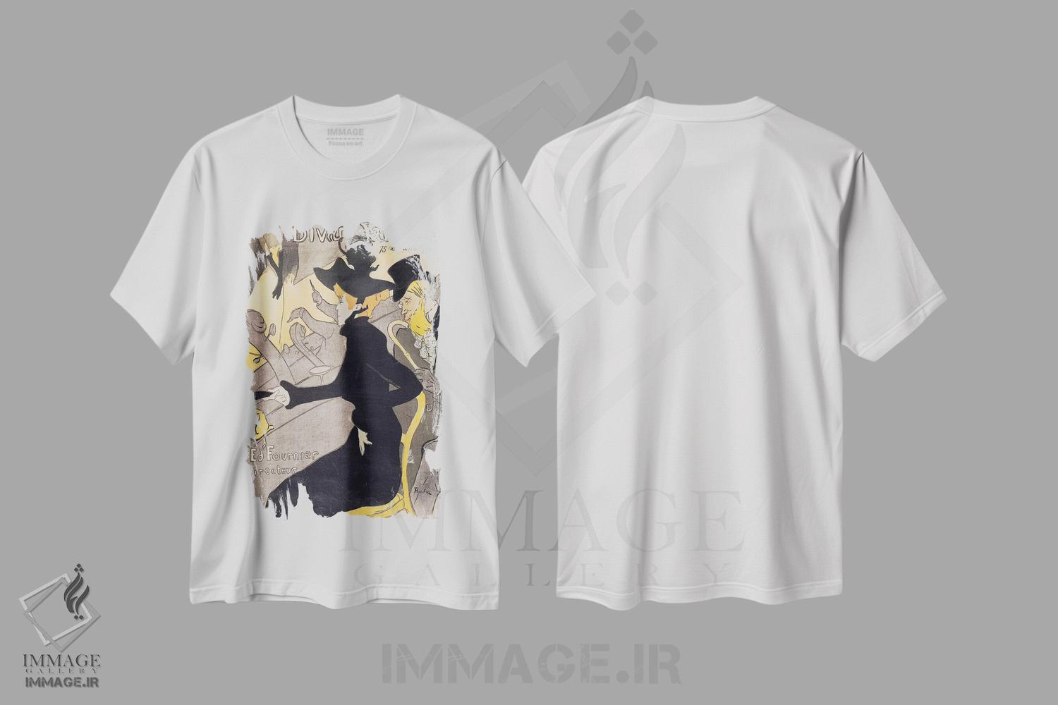 تیشرت طرح دار پوستر تبلیغاتی "لو دیوان جاپونِه"، ۱۸۹۲، آرت نوو اثر آنری دو تولوز-لوترک | فروشگاه ایماژ