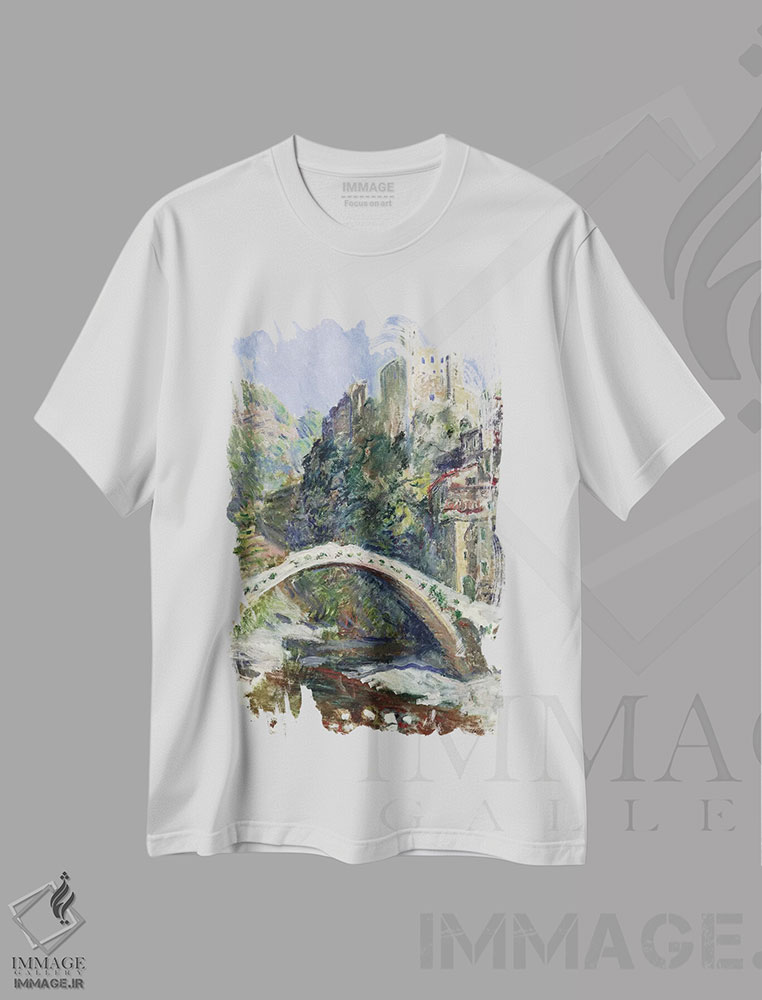 تیشرت طرح دار قلعه دولچه اکوا، ۱۸۸۴، هنر فاخر کلاسیک اثر کلود مونه | فروشگاه ایماژ