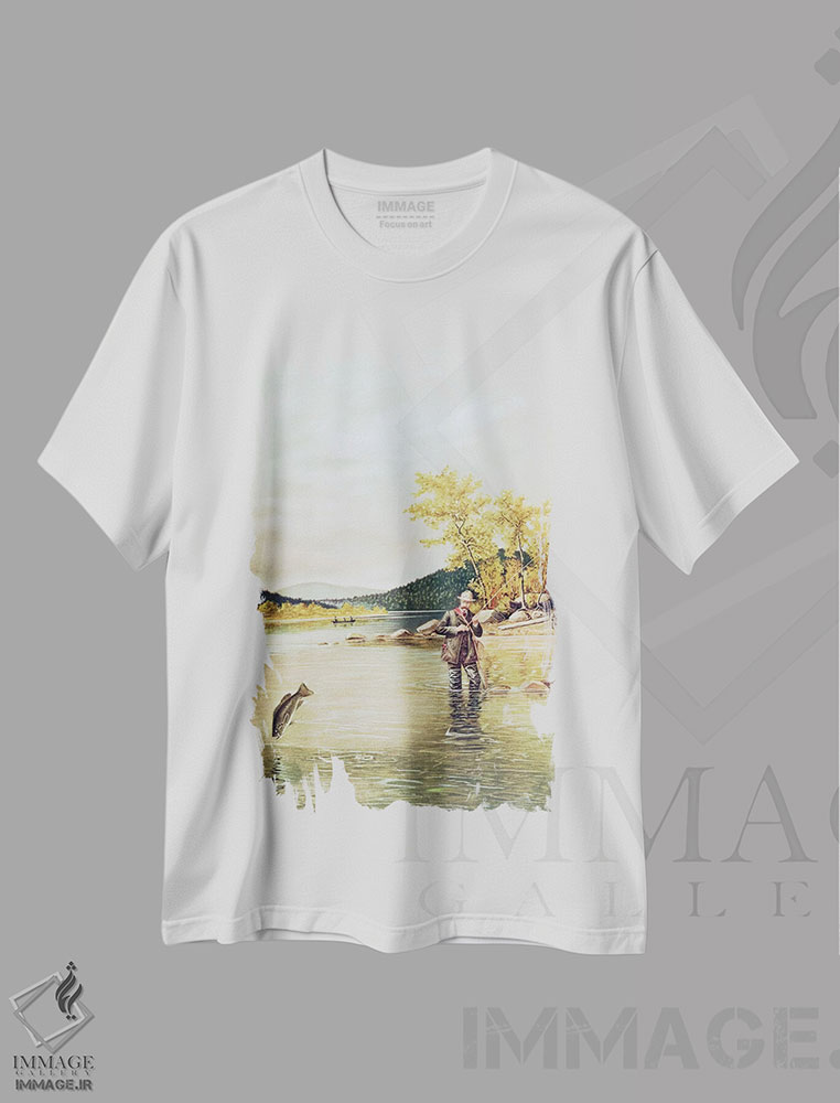 تیشرت طرح دار ماهیگیر قزل آلا، ۱۸۸۹، دکور کلبه و لژ اثر دنتون | immage.ir