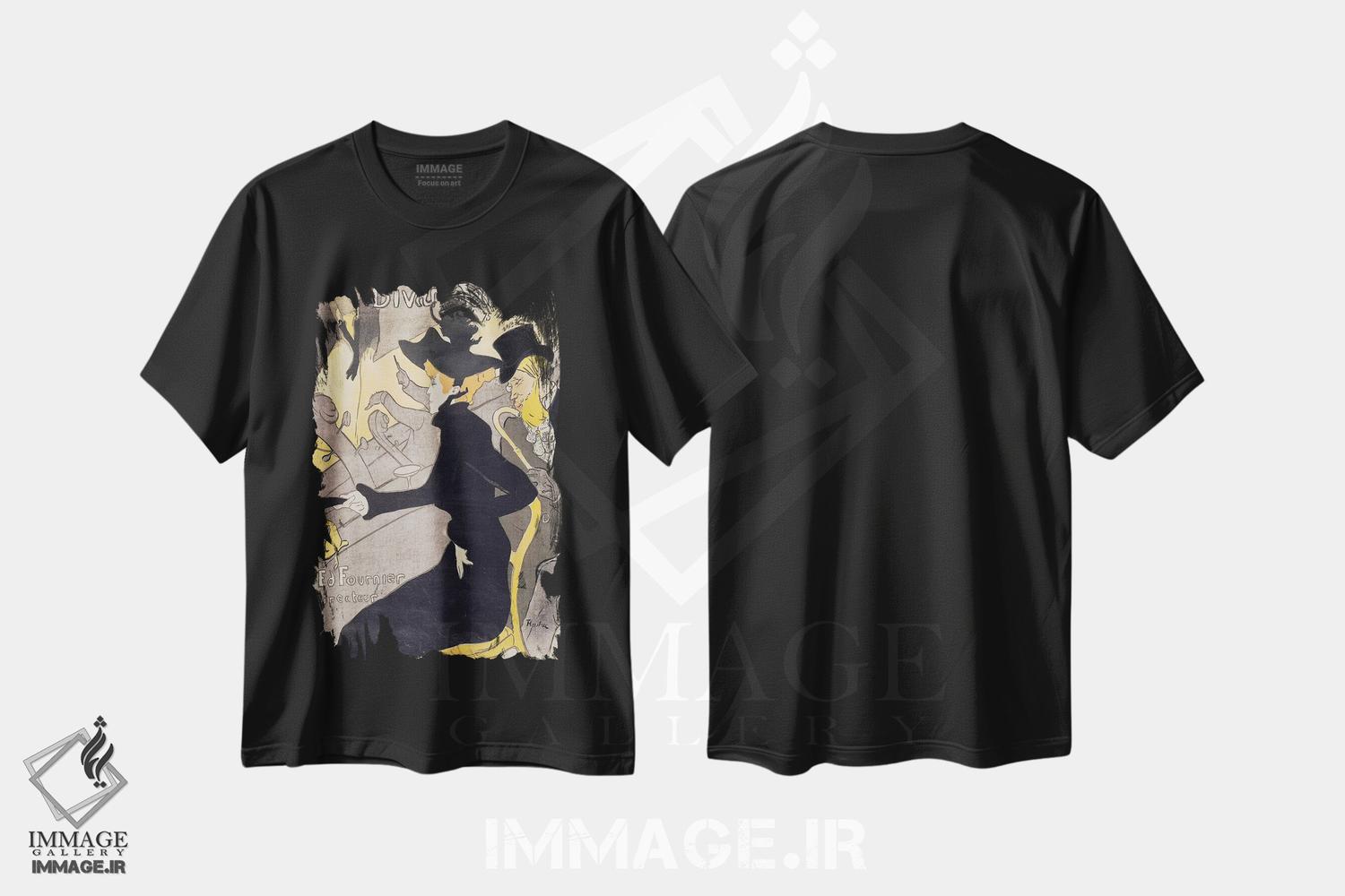 تیشرت طرح دار پوستر تبلیغاتی "لو دیوان جاپونِه"، ۱۸۹۲، آرت نوو اثر آنری دو تولوز-لوترک | immage.ir