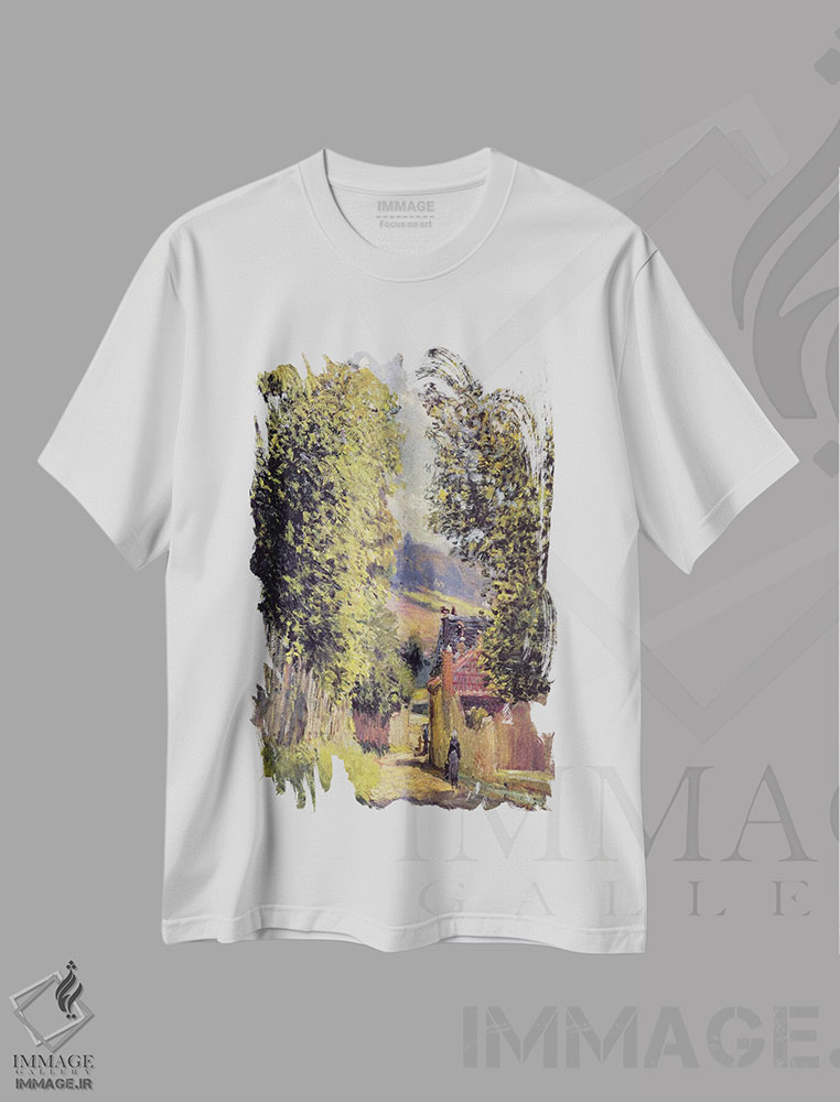 تیشرت طرح دار جاده ای در لووسیِن، ۱۸۸۳، هنر فاخر کلاسیک اثر آلفرد سیسلی | immage.ir